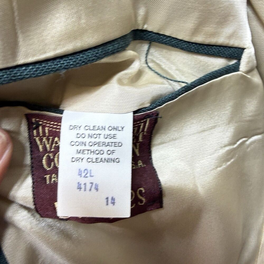Masters Green Wool Blend Blazer Mens 42L Gold Buttons Classic Lined Jacket Vtg - Picture 7 of 8